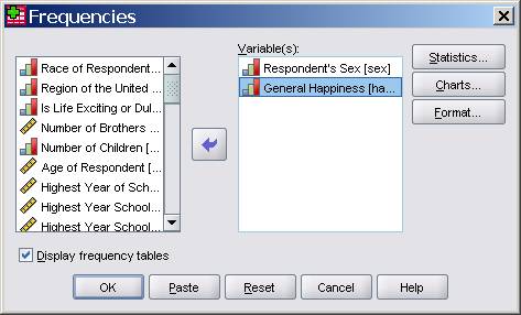 Frequencies Dialog