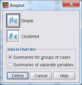 Boxplot dialog