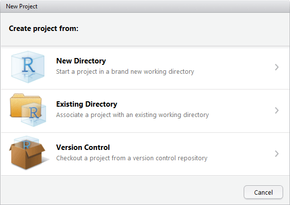 IDE New Project menu