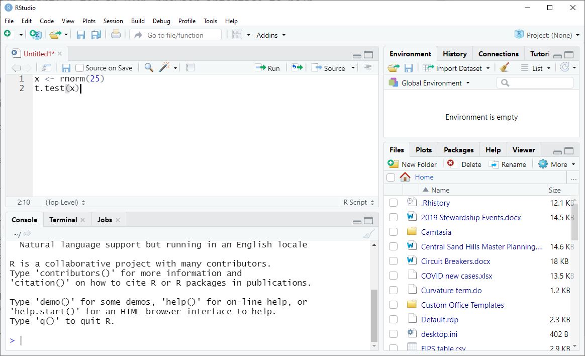 RStudio Script Editor