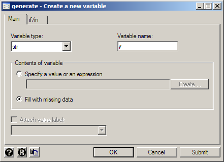 Creating a string variable