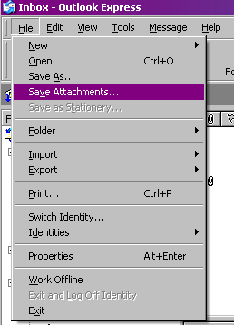 Save attachments from the File menu