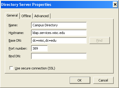 Settings for the Campus Directory