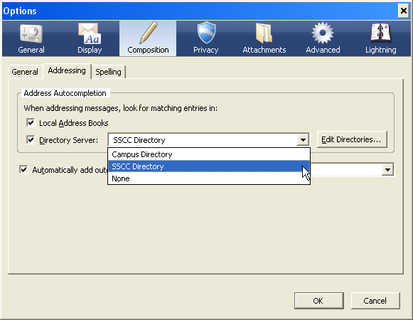 Setting Autocomplete to use a directory server